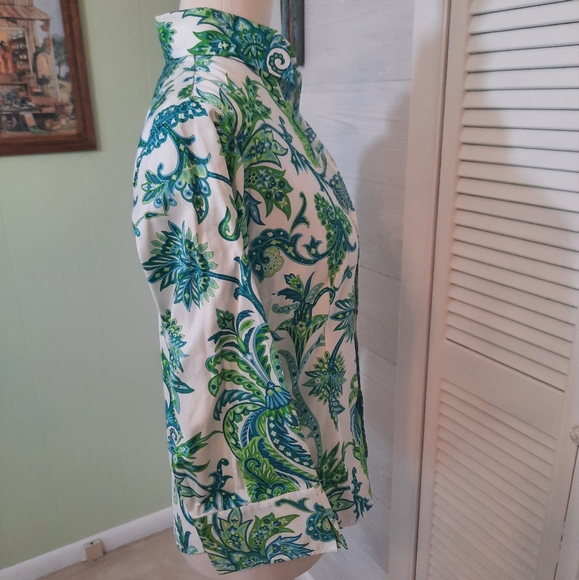 Craig Taylor Egyptian cotton paisley button down fitted top blouse small NWOT *4 - Picture 6 of 6